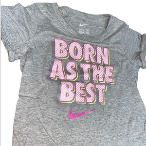 Nike Girl’s Born as the Best T-Shirt Short Sleeve Gray Size 6X